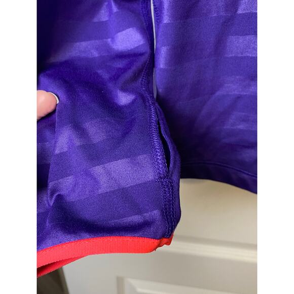Nike Pro Dri-Fit Women's Purple Striped 1/4 Zip Thumb Hole Pullover Size Large - Picture 6 of 10